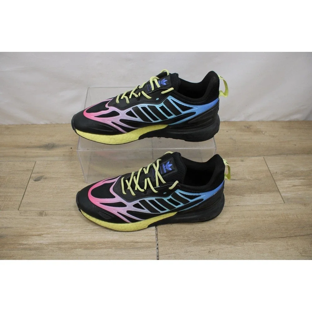 Adidas ZX 2K Boost 2.0 Men's Athletic Sneakers Black Yellow Ink GY8283 Size 10.5
